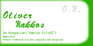 oliver makkos business card